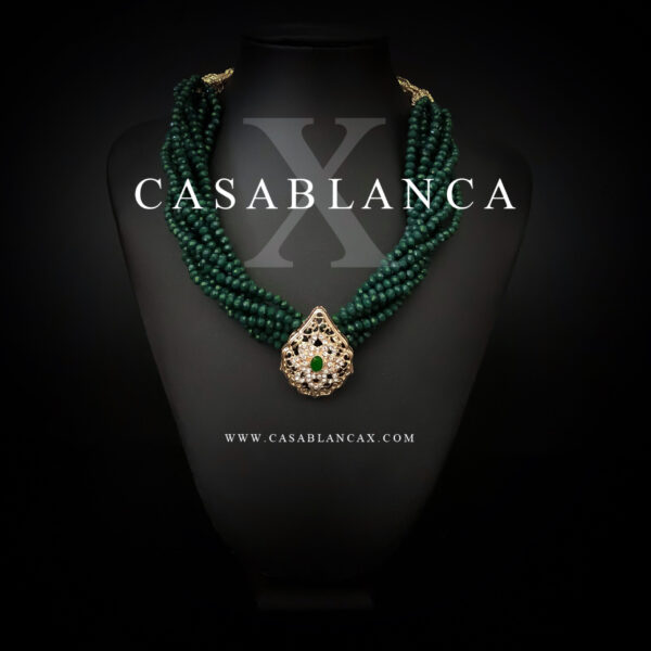 Collier Perles Vertes Taqlidi - Kradna