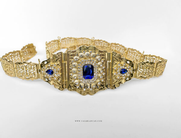 Marokkanischer Gürtel Gold Blau - Zafira