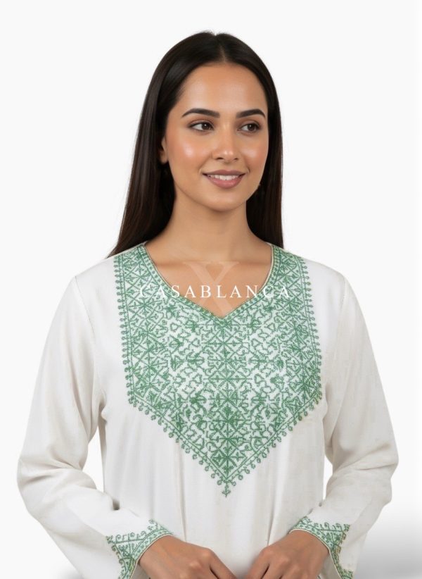 Henna Day Dress Set Tarz Fassi Green - Zadia - Image 2