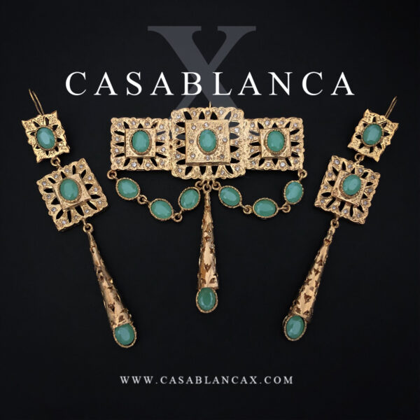 Golden Brooch and Earrings - Madia