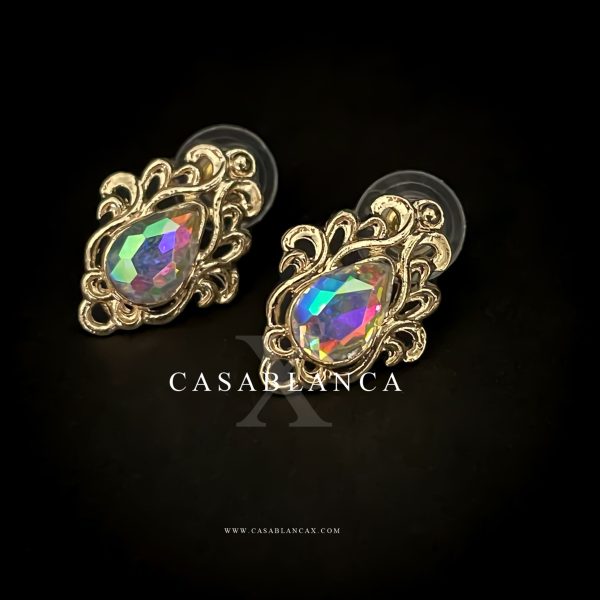 Boucles d'oreilles arc-en-ciel dorées - Kazia - Image 2