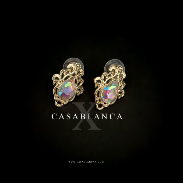 Boucles d'oreilles arc-en-ciel dorées - Kazia