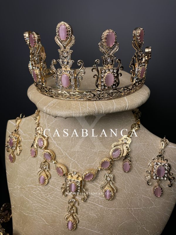 Bruidssieraden Gouden Set Roze - Wardya - Afbeelding 2