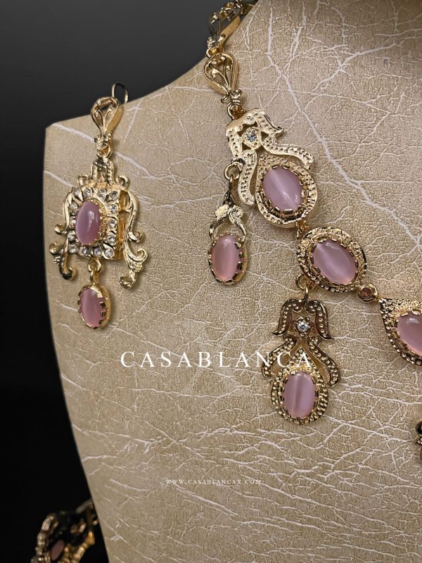 Bruidssieraden Gouden Set Roze - Wardya - Afbeelding 6