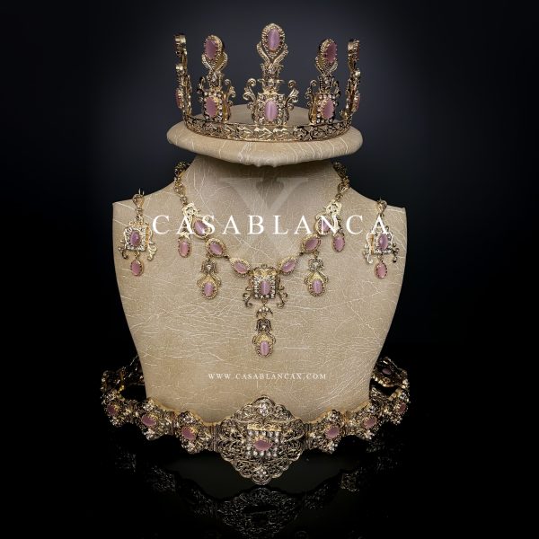 Bruidssieraden Gouden Set Roze - Wardya