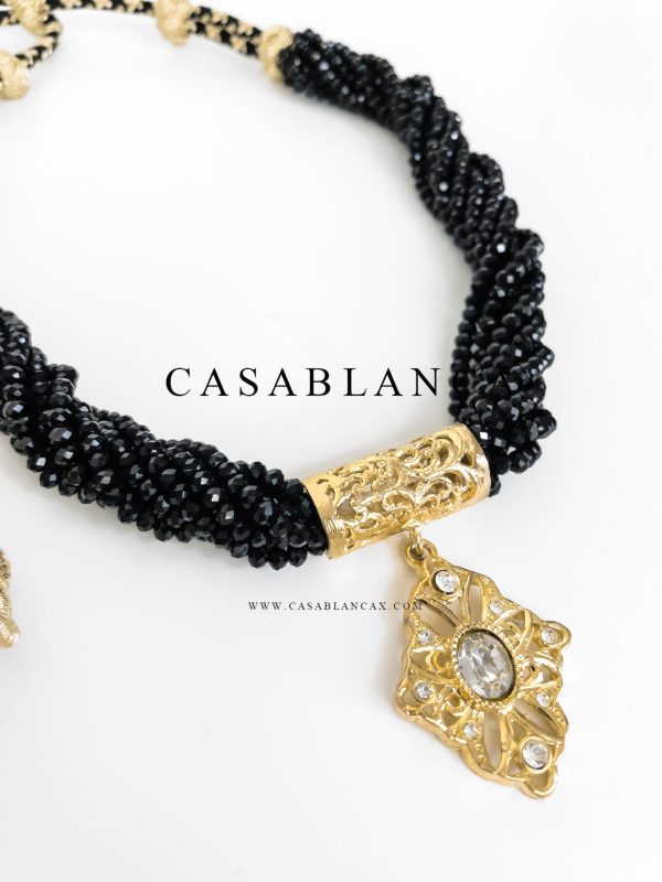 Jawhar Black Bead Necklace - Noire - Image 3