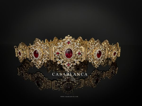 Marokkaanse Riem Goud Rood - Casmi - Afbeelding 3