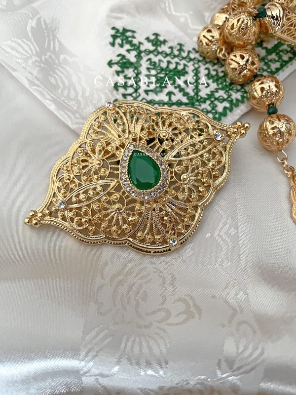 Gouden Henna Groen Broche - Faza