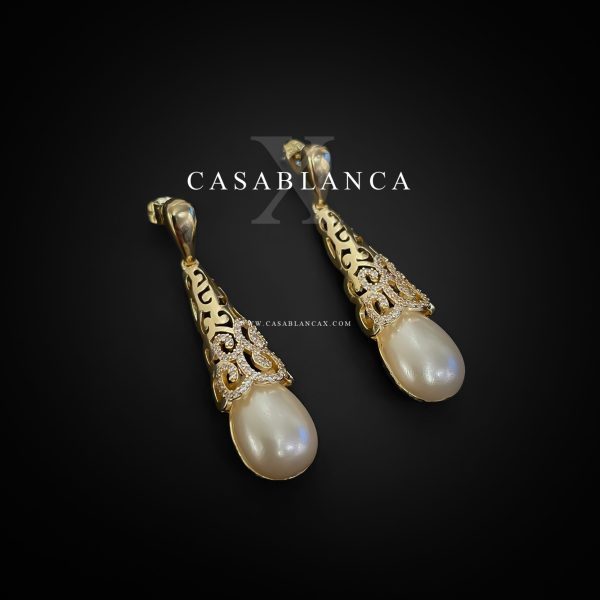 Goldene Perlenohrringe - Bassra
