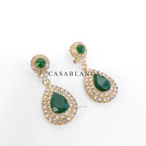 Earrings Gold Green - Dyma - Image 2
