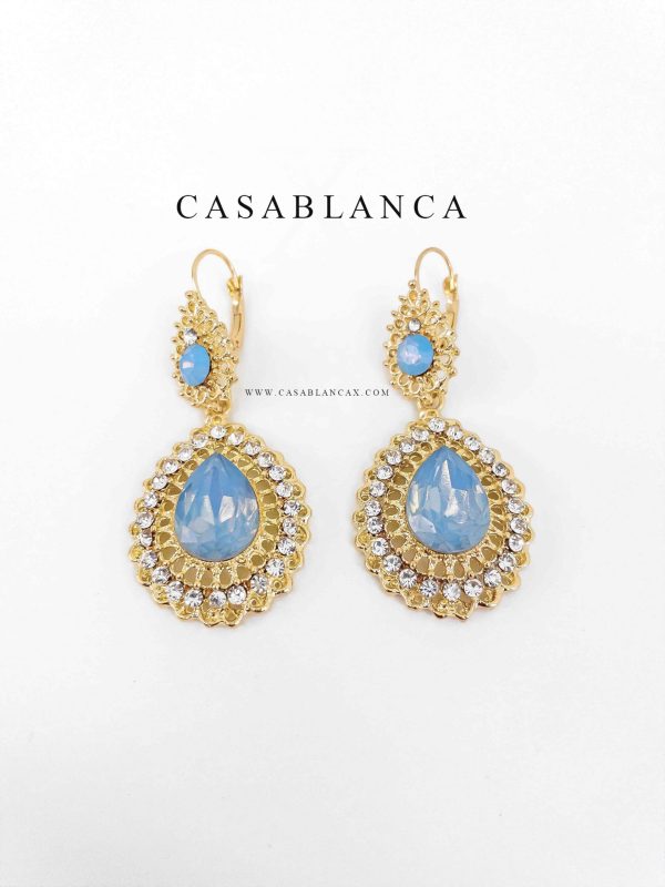 Golden Ice Blue Earrings - Pastelia - Image 2