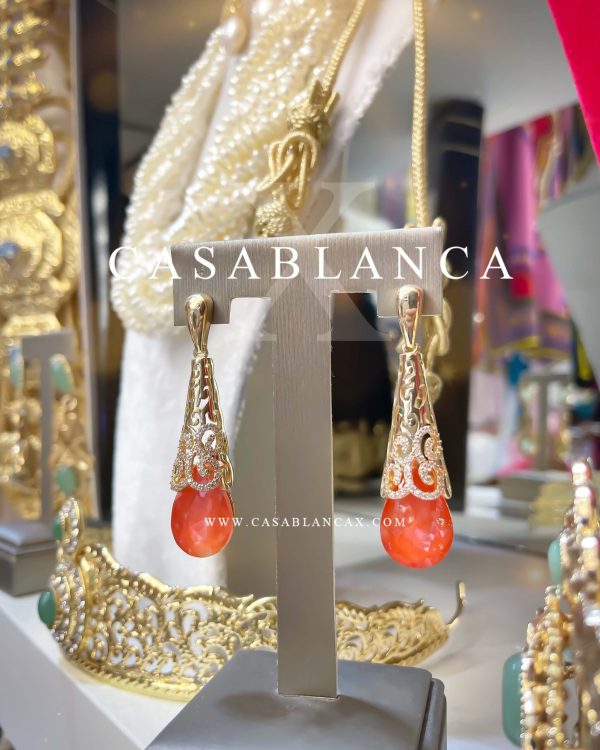 Golden Orange Beldi Earrings - Melia