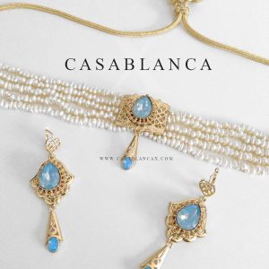Choker Goudenset Ijsblauw - Yazia - Image 4
