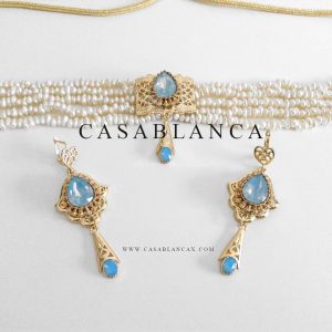 Choker Goudenset Ijsblauw - Yazia - Image 5