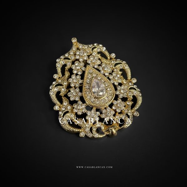 Golden Moroccan Brooch - Jazia - Image 2