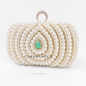 Avondtas Clutch Goud Mint Parels - Monte - immagine 2