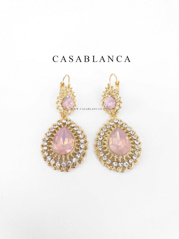 Golden Soft Pink Earrings - Pastelia - Image 2