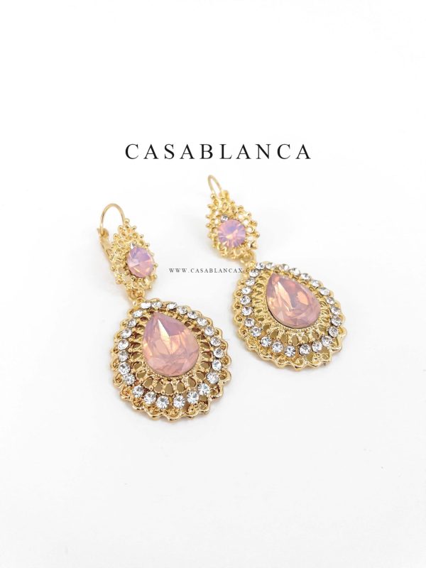 Golden Soft Pink Earrings - Pastelia