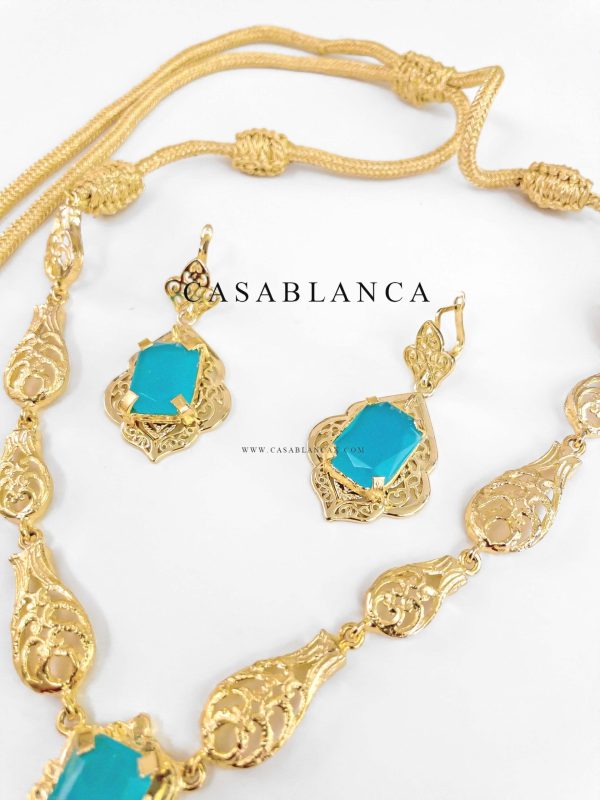 Beldi Taqlidi Necklace Choker Set Chaouen Blue - Sabra - Image 5