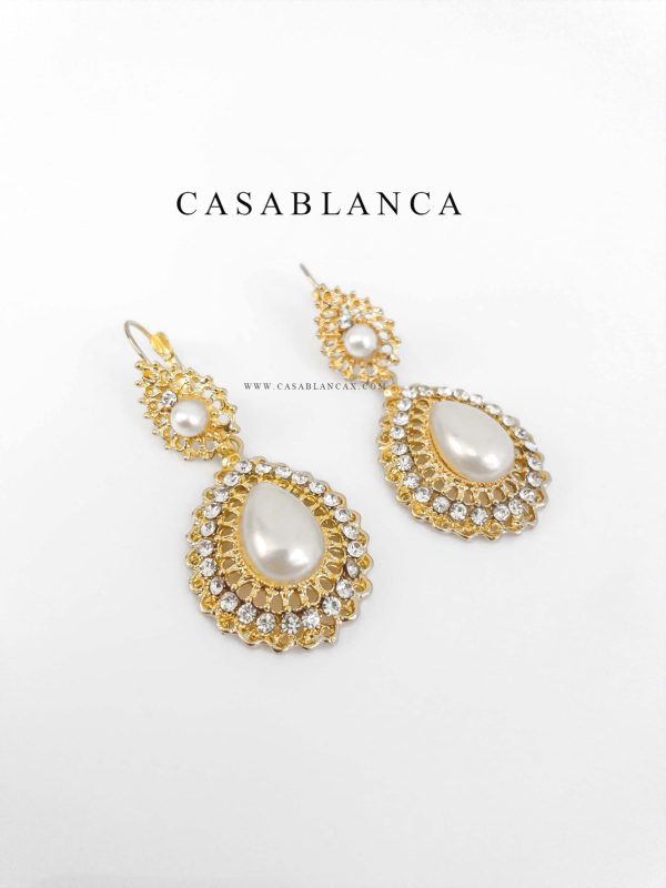 Golden Pearl Earrings - Yadila
