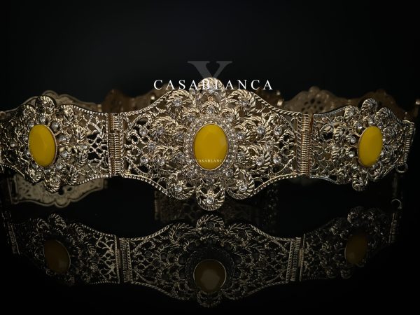 Ceinture dorée jaune moutarde - Araia