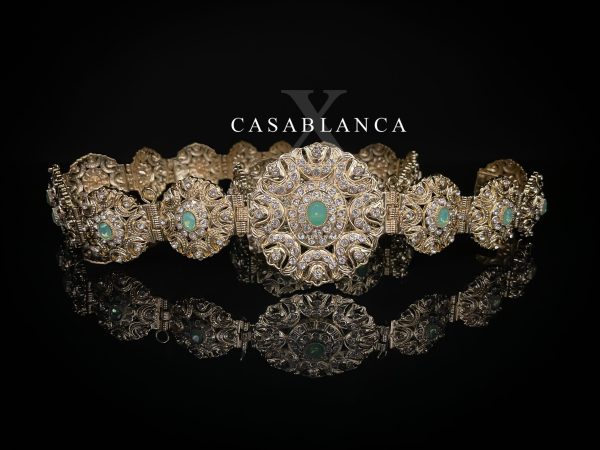 Mint Green Mdamma Gold Belt - Aslia