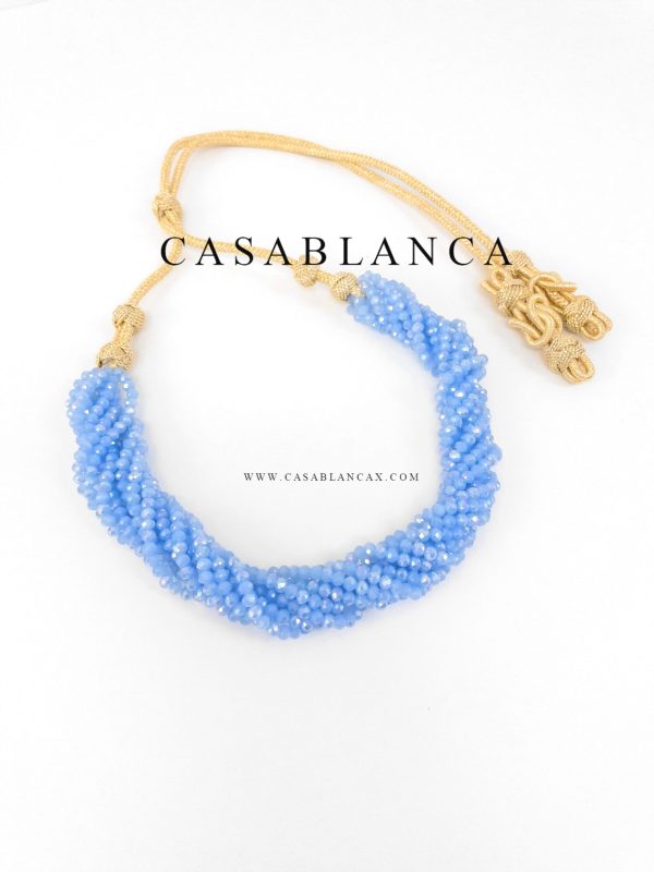 Jawhar Pearl Necklace Gold Ice Blue - Zelay