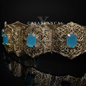 Marokkaanse Gouden Riem Turquoise Blauw - Lita - Imagen 3