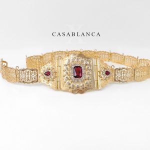 Cinturón marroquí dorado rojo - Silva