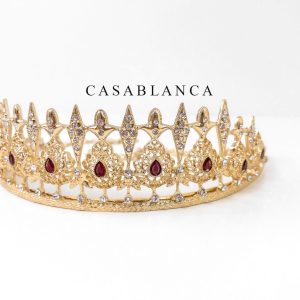 Gouden Kroon Tiara Rood - Rougia - Image 3