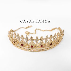 Gouden Kroon Tiara Rood - Rougia - Image 2