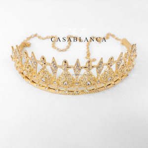 Diadème traditionnel à couronne dorée - Ema – Image 3