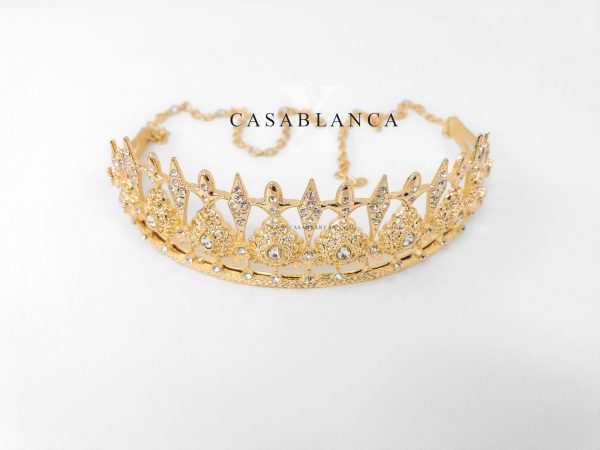 Tiara tradicional de corona dorada - Ema - Imagen 3