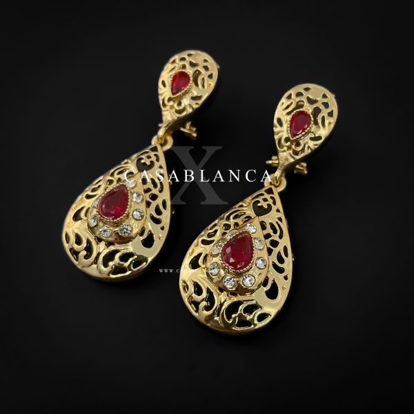 Boucles d'oreilles Taqlidi en or rouge - Nadaz - Image 2