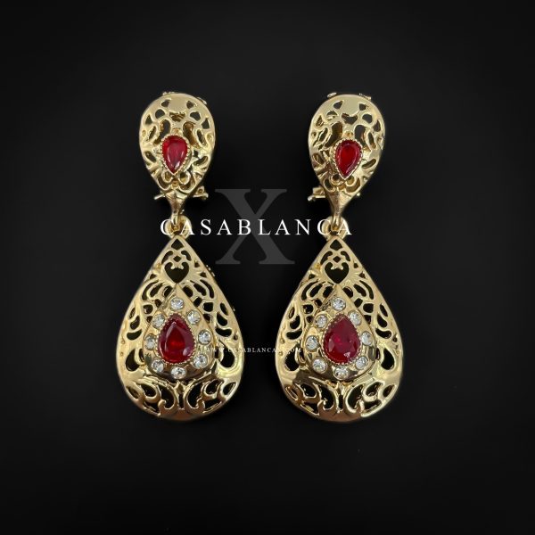 Boucles d'oreilles Taqlidi en or rouge - Nadaz