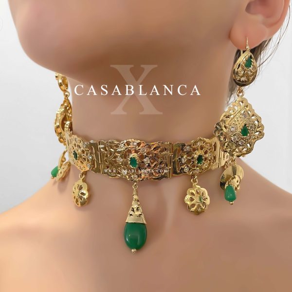 Beldi Taqlidi Gold Choker Set Grün - Minays