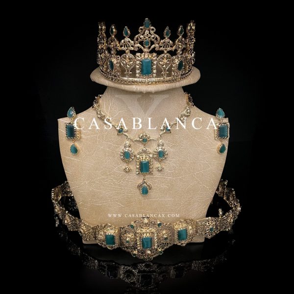 Parure de bijoux de mariée or vert - Amriya