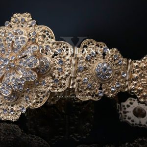 Caftan Marokkaanse Riem Takshita Goud - Dija - Imagen 4
