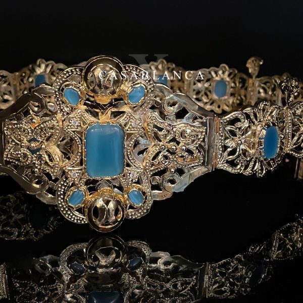 Mdamma Riem Marokkaans Goud Blauw - Zuya - Image 3