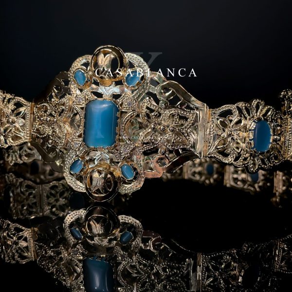 Cinturón Mdamma Marroquí Oro Azul - Zuya