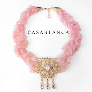Gouden Ketting Roze Stenen - Razima - Afbeelding 4