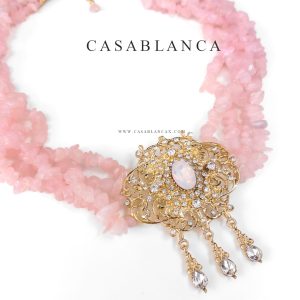 Gouden Ketting Roze Stenen - Razima - Afbeelding 3