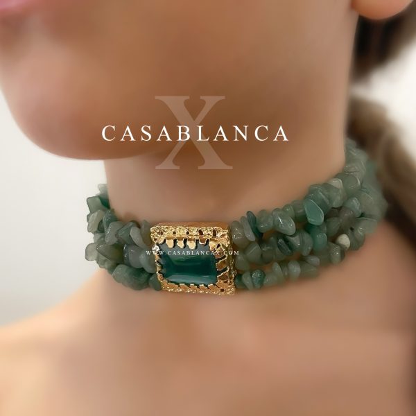 Green Gold Choker - Qamzy