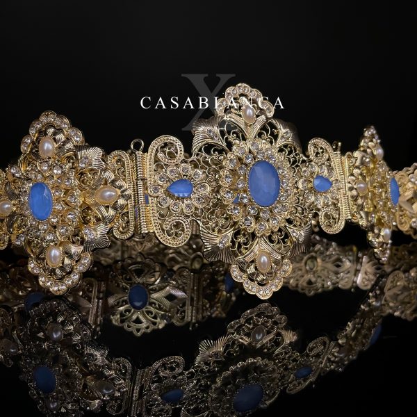 Ceinture dorée Mdamma bleu clair - Amary