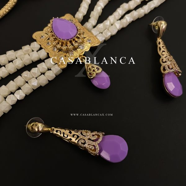 Golden Choker Set Light Purple Violet - Dimay - Image 3