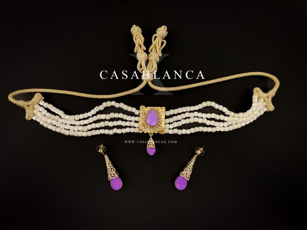 Golden Choker Set Light Purple Violet - Dimay - Image 4