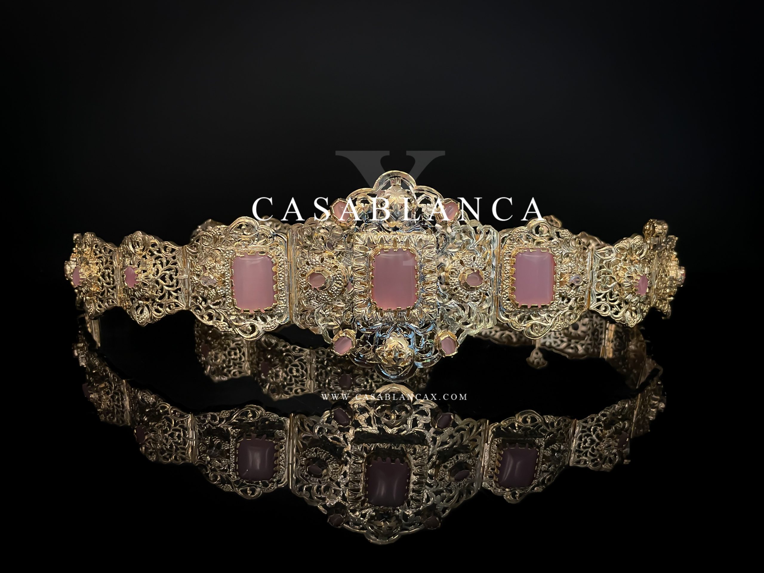 Marokkaanse Riem Goud Roze – Nalya – Casablanca