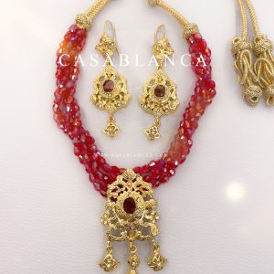 Red coral gold clearance necklace indian designs