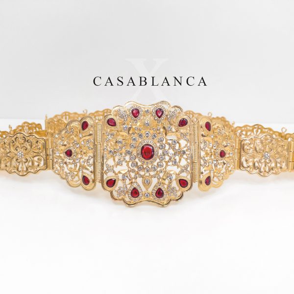 Moroccan Belt Gold Red - Alizam - Image 2