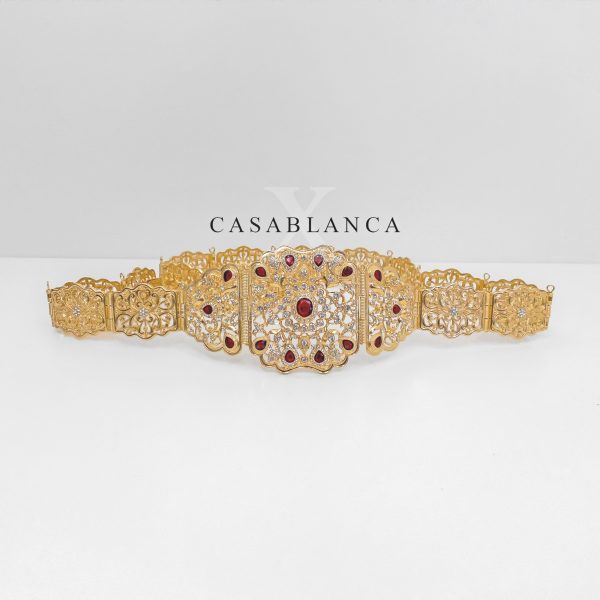 Moroccan Belt Gold Red - Alizam - Image 3